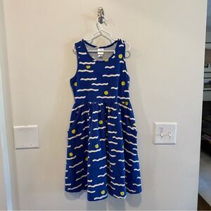 Hanna Andersson Print Racerback Skater Dress girls size 140 US 10 mellow waves